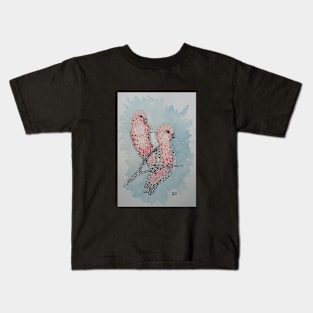 Australian Galahs painted in Pointalism Style - Dots Kids T-Shirt